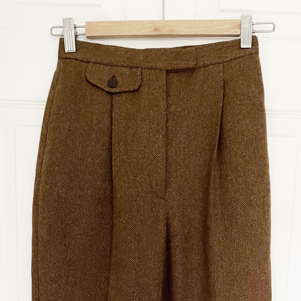 Vintage Ralph Lauren High Waisted Tapered Tweed Wool Dress Pants Trousers Sz 2P